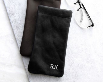 Handmade Personalised Soft Leather Glasses Case - Gifts for Him - Gifts For Her - Anniversary Gift - Travel Gifts - Personalized Leather