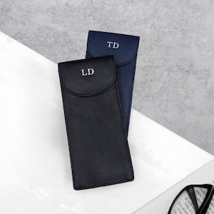 Custodia per occhiali in pelle personalizzata con doppia faccia - Custodia per occhiali da sole - Regali per lui - Regali per lei - Festa del papà - Regalo di anniversario - Regalo per uomo