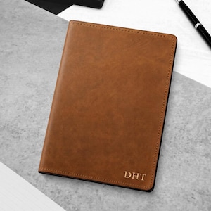 Personalised Handmade A5 Full-Grain Oiled Leather Notebook Cover - Refillable Journal Cover - Diary Sleeve - Anniversary Gift - Gift For Him