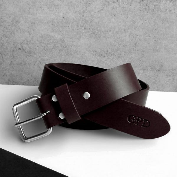 Handmade Personalised Men's Initial Leather Belt - Gifts For Him - Anniversary Gift - Monogrammed Belt - Personalized Belt - Custom Belt