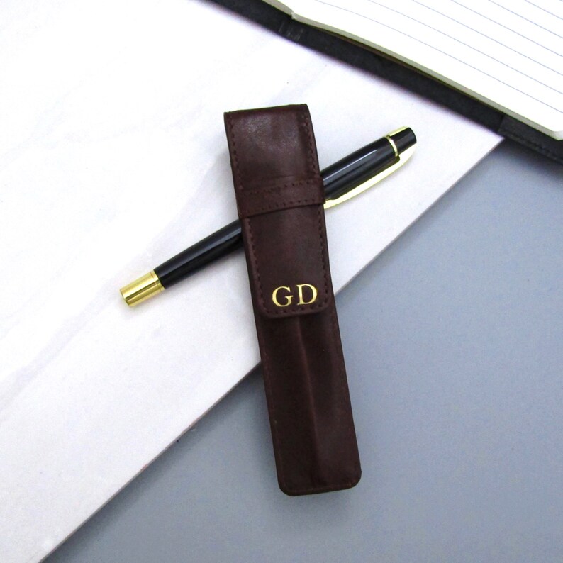 Personalised Men's Leather Pen Holder Gifts For Him Etsy