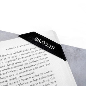 Handmade Special Date Personalised Leather Page Corner Bookmark - Gifts For Her - Gifts For Him - Anniversary Gift- Custom Leather- Men Gift