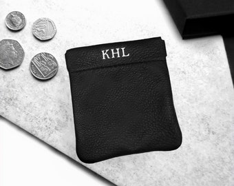 Handmade Personalised Leather Coin Purse or Coin Pouch - Gift for Him - Gifts For Dad - Travel Gift - Anniversary Gift -  Xmas Gift