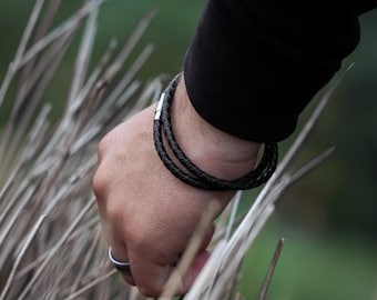 Men&#39;s Single or Double Stranded Leather Bracelet - Anniversary Gift - Men&#39;s Bracelet - Men Jewelry - Gifts For Him - Mens Jewellery