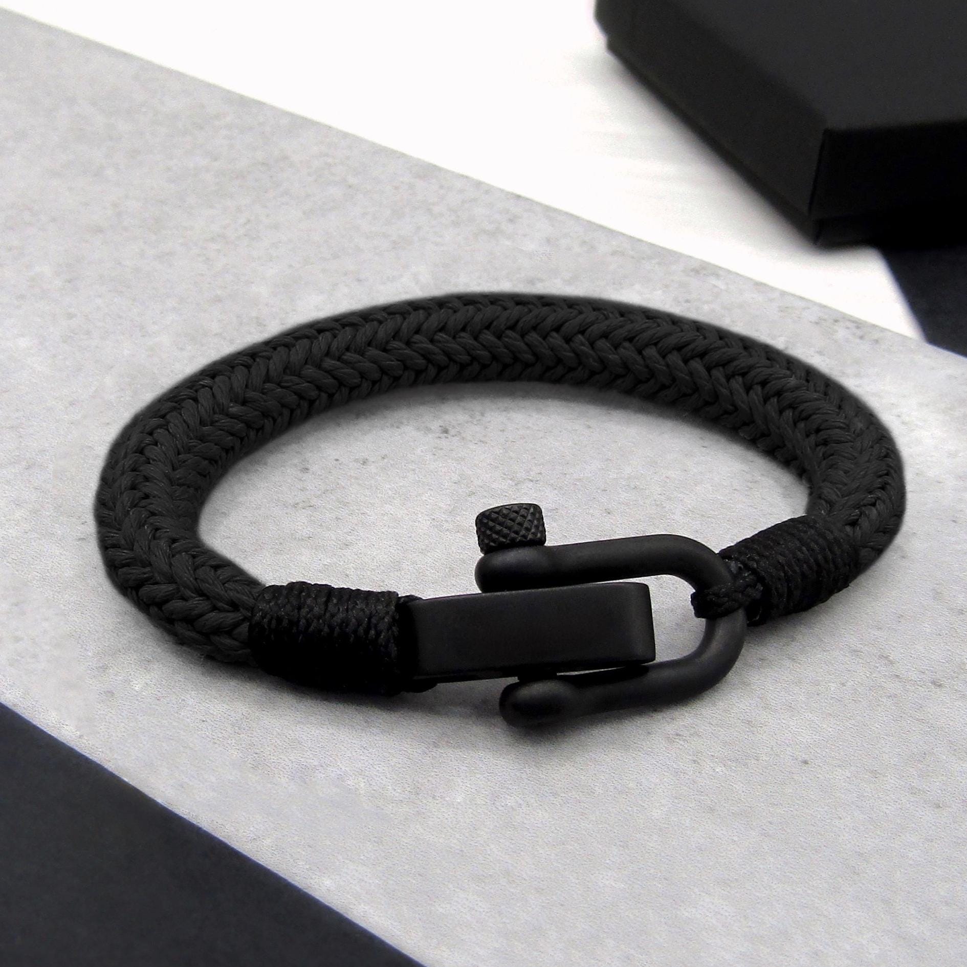 Men's Thick Nautical Shackle & Rope Bracelet - Mens Jewelry - Gifts For Him - Mens Gift - Shackle Bracelet - Men's Jewellery