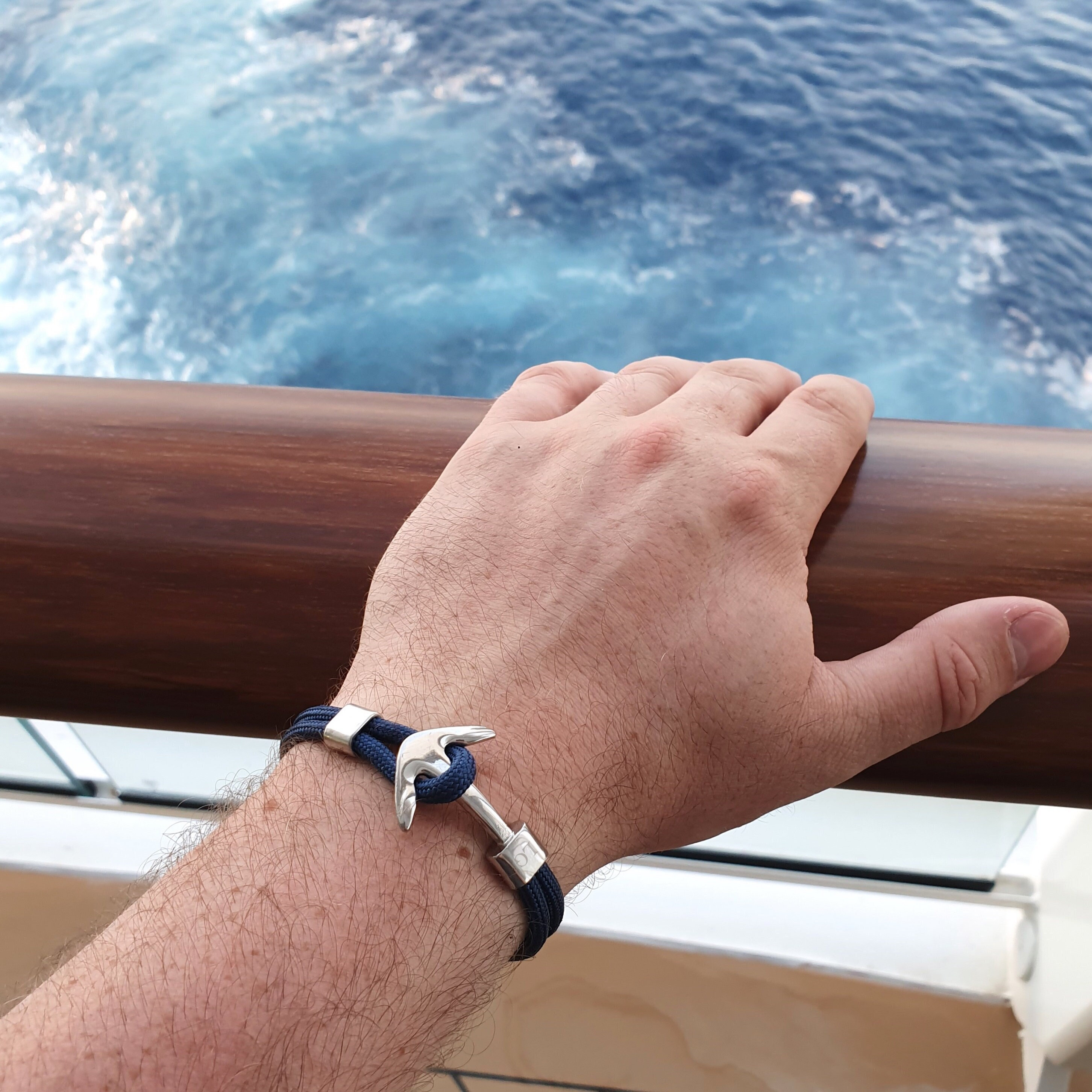 Anchor rope bracelet mens sale