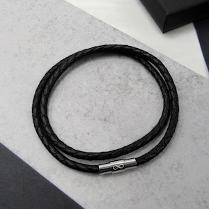 Herren Doppelstrang Leder Infinity Armband - Geschenke für Ihn - Infinity Schmuck - Jubiläumsgeschenk - Initial Armband - Herren Schmuck