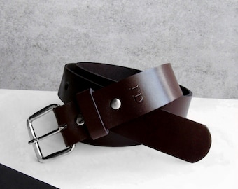 Handmade Personalised Men's Hidden Initial Leather Belt - Gifts For Him - Anniversary Gift- Monogrammed Belt- Personalized Belt- Custom Belt