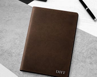 Personalised Handmade A5 Full-Grain Oiled Leather Notebook Cover - Refillable Journal Cover - Diary Sleeve - Anniversary Gift - Gift For Him