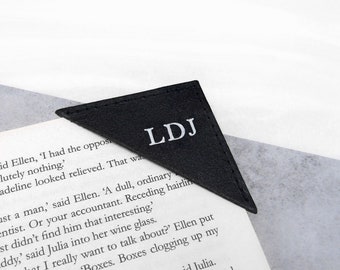 Handmade Personalised Leather Initial Page Corner Bookmark - Gifts For Him - Gifts For Her - Anniversary Gift- Custom Leather - Wedding Gift