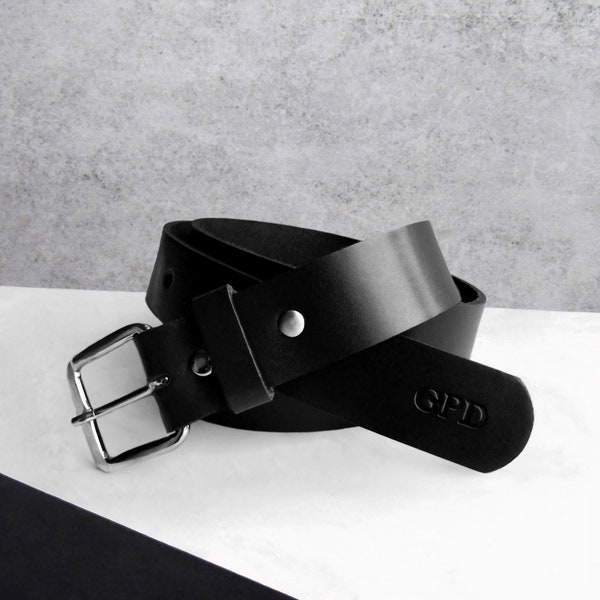 Ceinture en cuir pour homme personnalisée faite main - Cadeaux pour lui - Cadeau d'anniversaire - Cadeau de mariage - Ceinture personnalisée - Ceinture à monogramme - Ceinture personnalisée