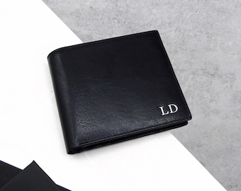 Personalised Men's RFID Leather Trifold Wallet - Gifts For Him - Anniversary Gift - Custom Wallet - Wedding Gift - Custom Leather - Mens