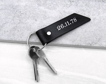 Handmade Personalised Special Date Leather Keyring - Gifts For Him - Gifts For Her - New Home Gift - Personalized Leather - Anniversary Gift