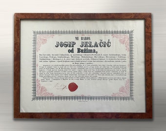 Ban Josip Jelacic proclamation - Proglas o ukidanju kmetstva Croatia VERY RARE