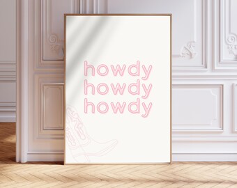 Howdy Pink Cowgirl Wall Art | Digital Print by In Bloom Company