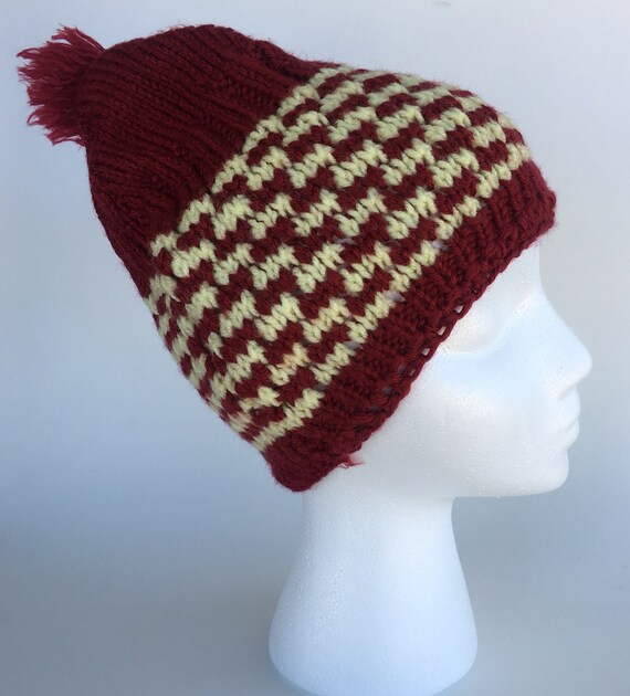 maroon beanie hat