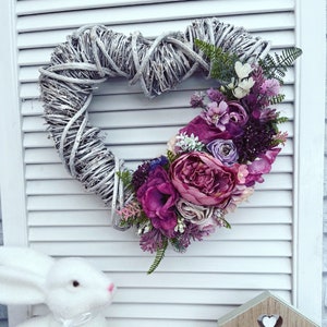 Spring Willow Heart Wreath: Floral Peony Door Decor