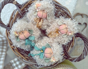 Handmade Tilda Sheep: Easter Lamb Ornament, Farmhouse Decor