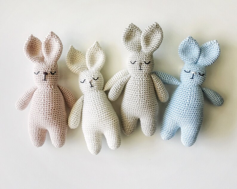 Newborn photo prop or photo session baby boy gift Crochet toy for a baby Personalized crochet bunny Baby rattle bunny Birth gift
