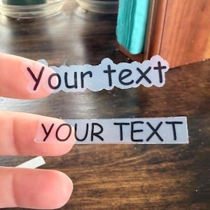 Custom clear text sticker, Water resistant Text Decals, transparent stickers, design your own sticker