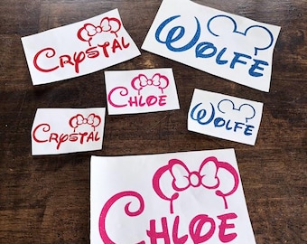 Mickey Mouse Name Decal, Personalized Mickey Mouse Name Decal, Disney Name Decal, Custom Disney Name, Mouse Font Name Decal, Name Sticker