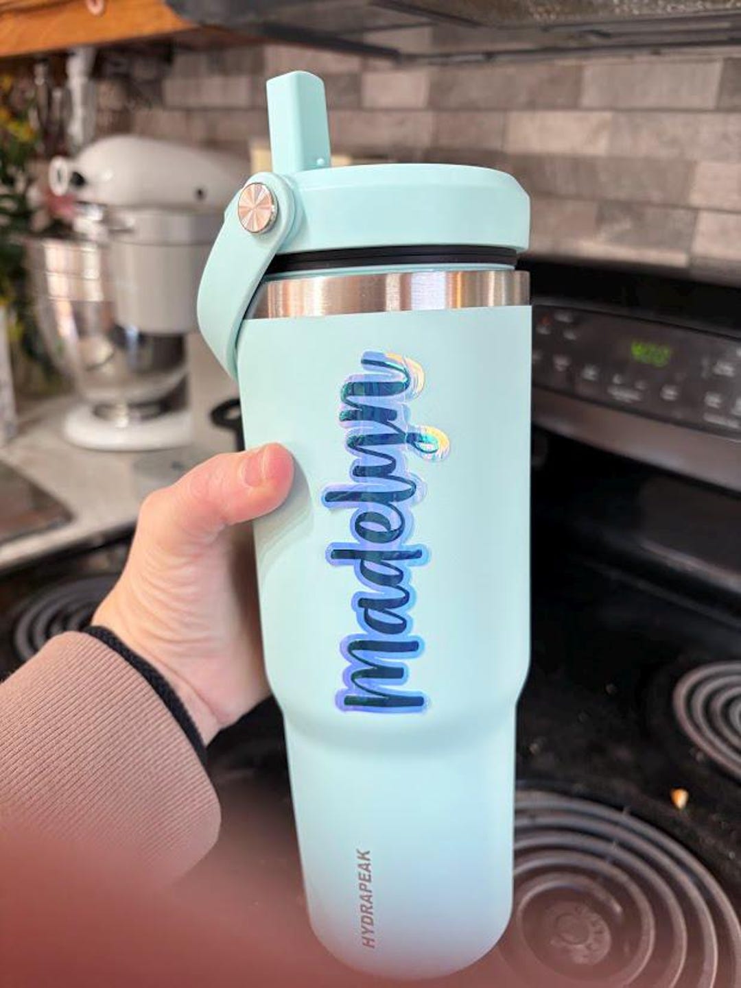 Custom Waterproof Layered Vinyl Sticker, Name Decal for Tumblers ...