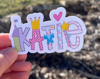 Stickers prénoms de princesse personnalisés : stickers personnages personnalisés