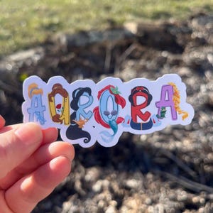 Princess Name Stickers, Personalized Princess Sticker, Princess Name Sticker, Gift for Girl, Kid Gift, Christmas Gift, Custom princess Name
