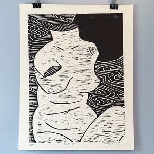Badriyah | Hand Carved, Original Woodcut 11x14 Relief Print