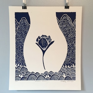 Mother Nature | Hand Carved, Original Linocut Relief Print