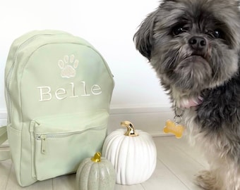 Personalised Pet Backpack, Embroidered Dog Rucksack