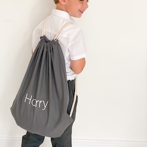 Sac à cordon personnalisé pour enfants, sac brodé en PE pour la rentrée, sac de sport en coton pour enfants