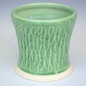 5&quot; Handmade Green Thrown Porcelain Ceramic Indoor Planter with Drainage Hole - Suitable for Small Plants