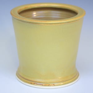 5&quot; Handmade Yellow Thrown Porcelain Ceramic Indoor Planter with Drainage Hole - Suitable for Small Plants
