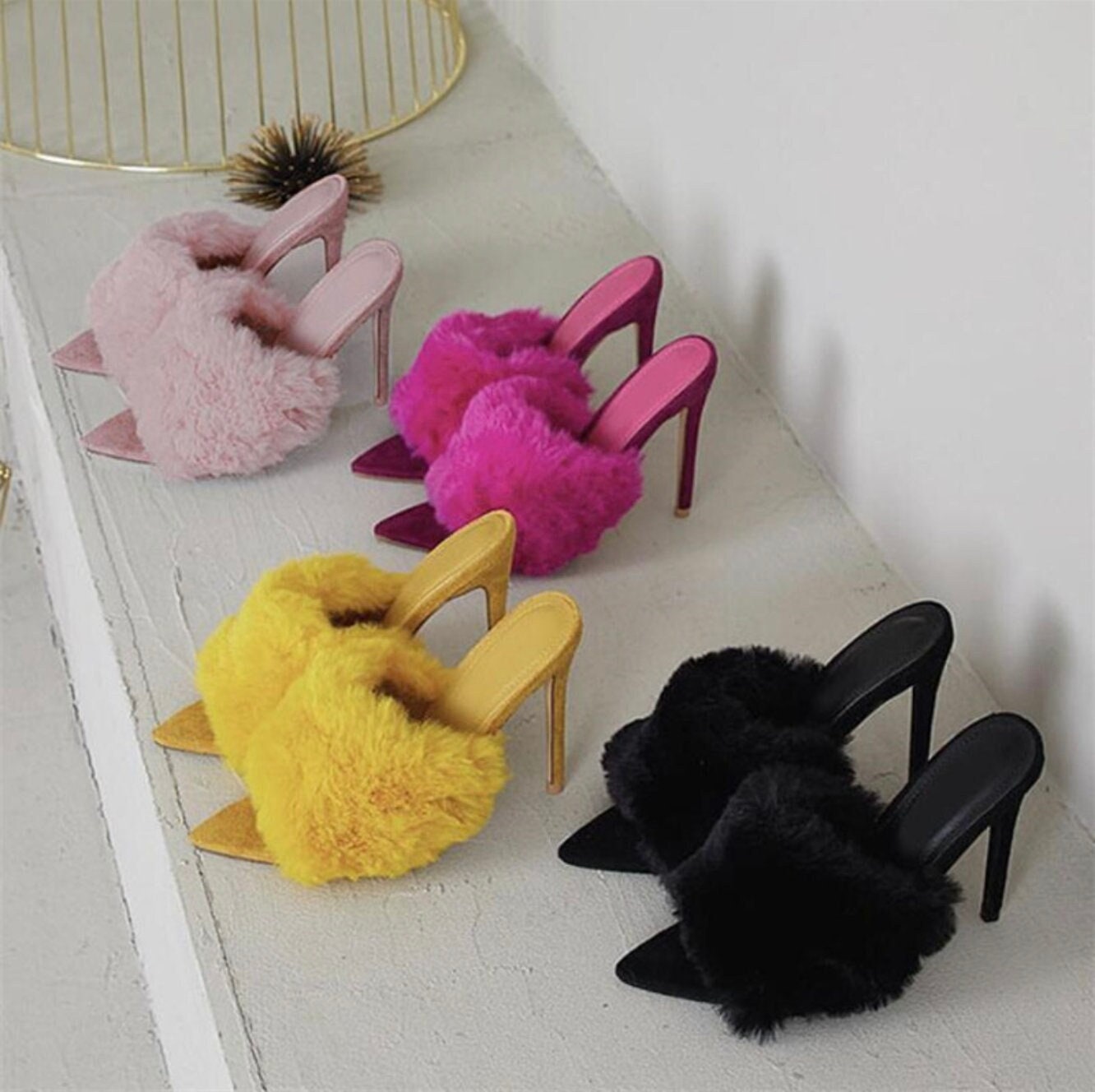 Fuzzy Heels - Etsy