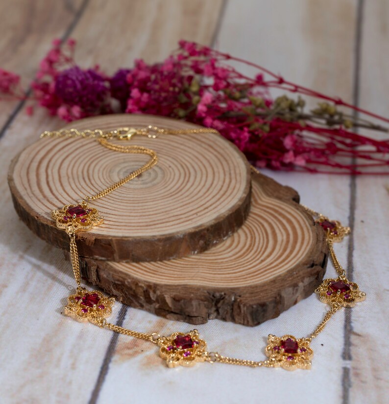 Gemstone Crystal Necklace Gift for Her, Choker Necklace NEW /& RARE 18k Gold Pink Tourmaline Necklace Personalized Birthstone Jewelry