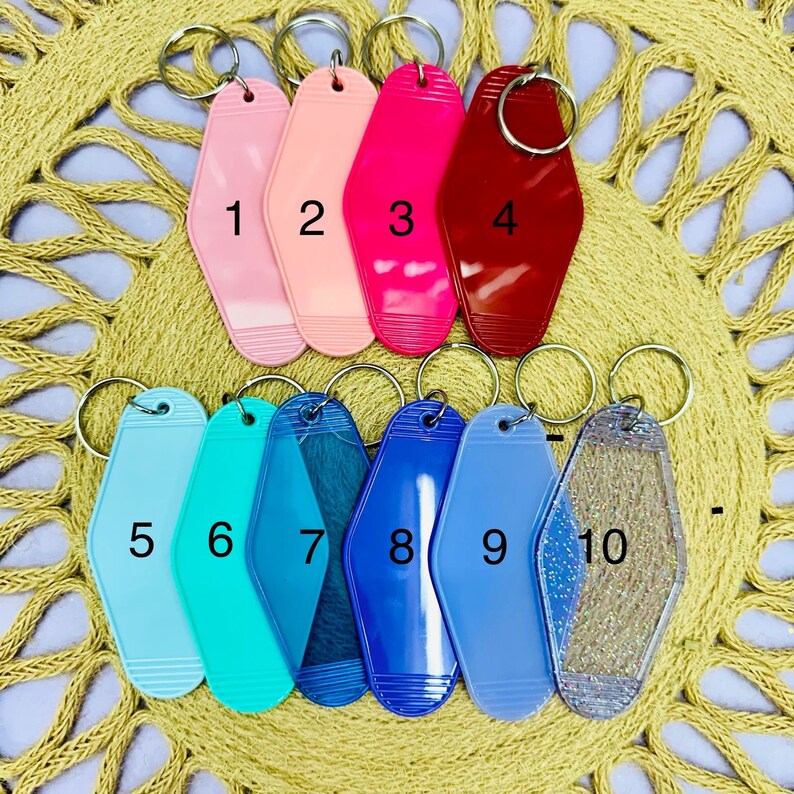Motel Keychain Blank Keychain Blank Craft Blanks DIY Keychain Retro