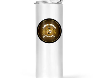 Copo térmico Alpha Psi Lambda em aço inoxidável, modelo fino, 591 ml (20 oz)