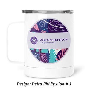 Delta Phi Epsilon Stainless Steel Travel Mug 13 OZ with lid