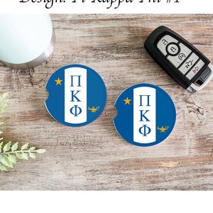 Pi Kappa Phi Car Cup Holder Coasters Sandstone (Set of 2)