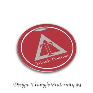 Triangle Fraternity Round Bag Tag
