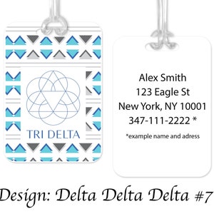 Delta Delta Delta Bag Tag