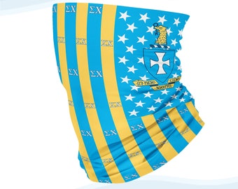Sigma Chi Licensed UV Protection Neck Gaiter, Face mask, Headband, Scarf