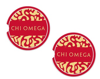 Chi Omega Car Cup Holder Coasters Sandstone (Set of 2)