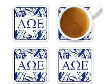 Alpha Omega Epsilon Beverage Coasters Square (Set of 4)
