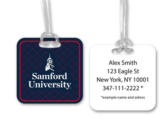 Samford Universitys aluminiumväskeetikett
