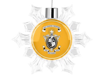 Lambda Chi Alpha Snowflake Round Ornament