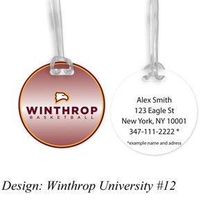 Etiqueta de bolsa redonda de la Universidad de Winthrop