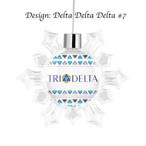 Delta Delta Delta Snowflake Round Ornament