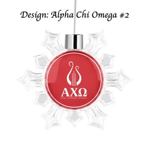 Alpha Chi Omega Snowflake Round Ornament
